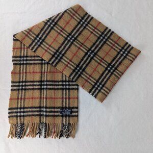 Burberry Unisex Lambswool Check Scarf Beige - Used – Soft Warm Designer Style